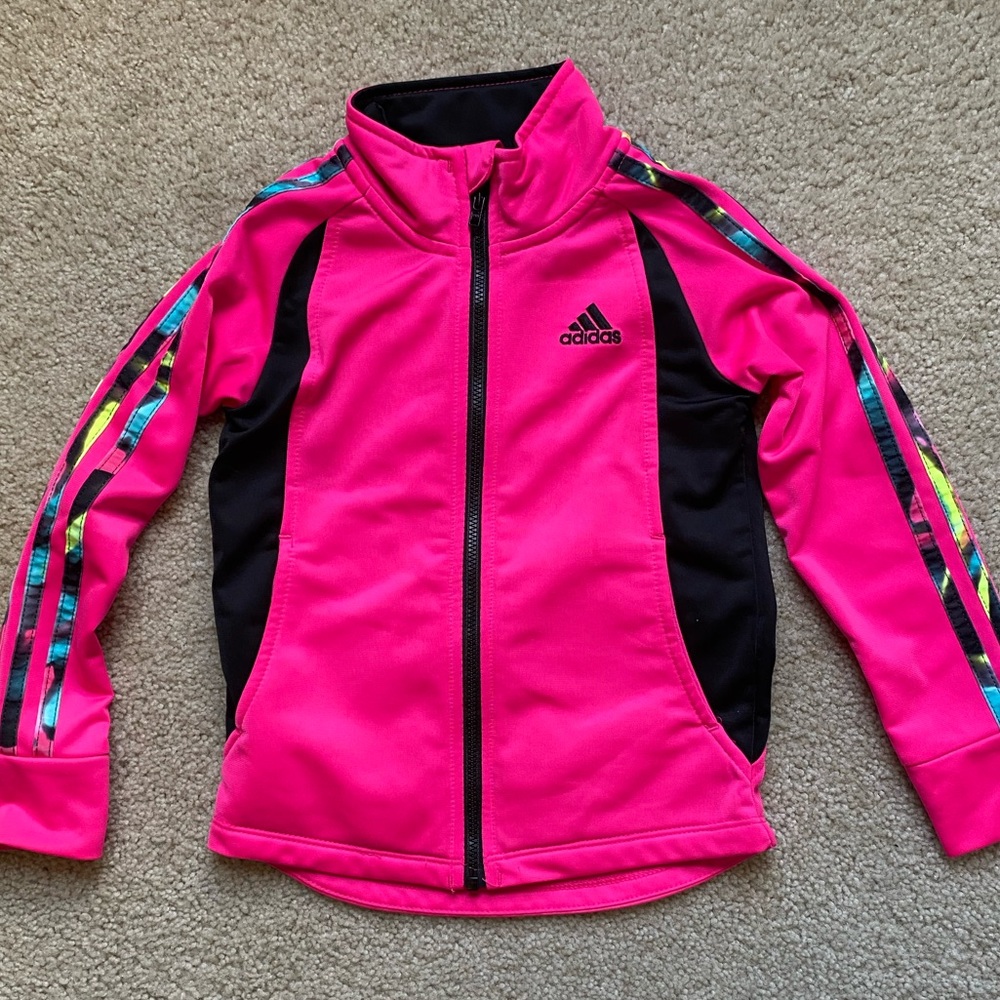 Pink Adidas Zip Up Jacket Toddler Girl